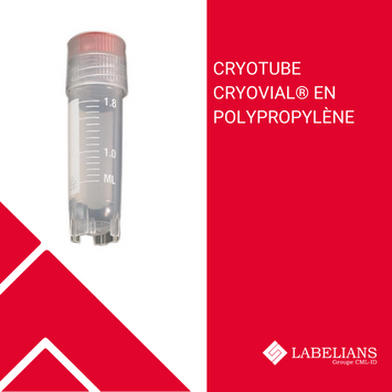 Cryotube Cryovial® en polypropylène 1,8ml à fond rond à jupe avec cape coiffante Lip Seal irradié